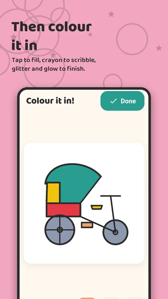 Colouring a finished drawing